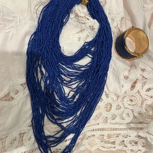 BCBGMaxAzria Royal Blue Layered Necklace & BCBGMaxAzria Royal Blue & Gold Cuff